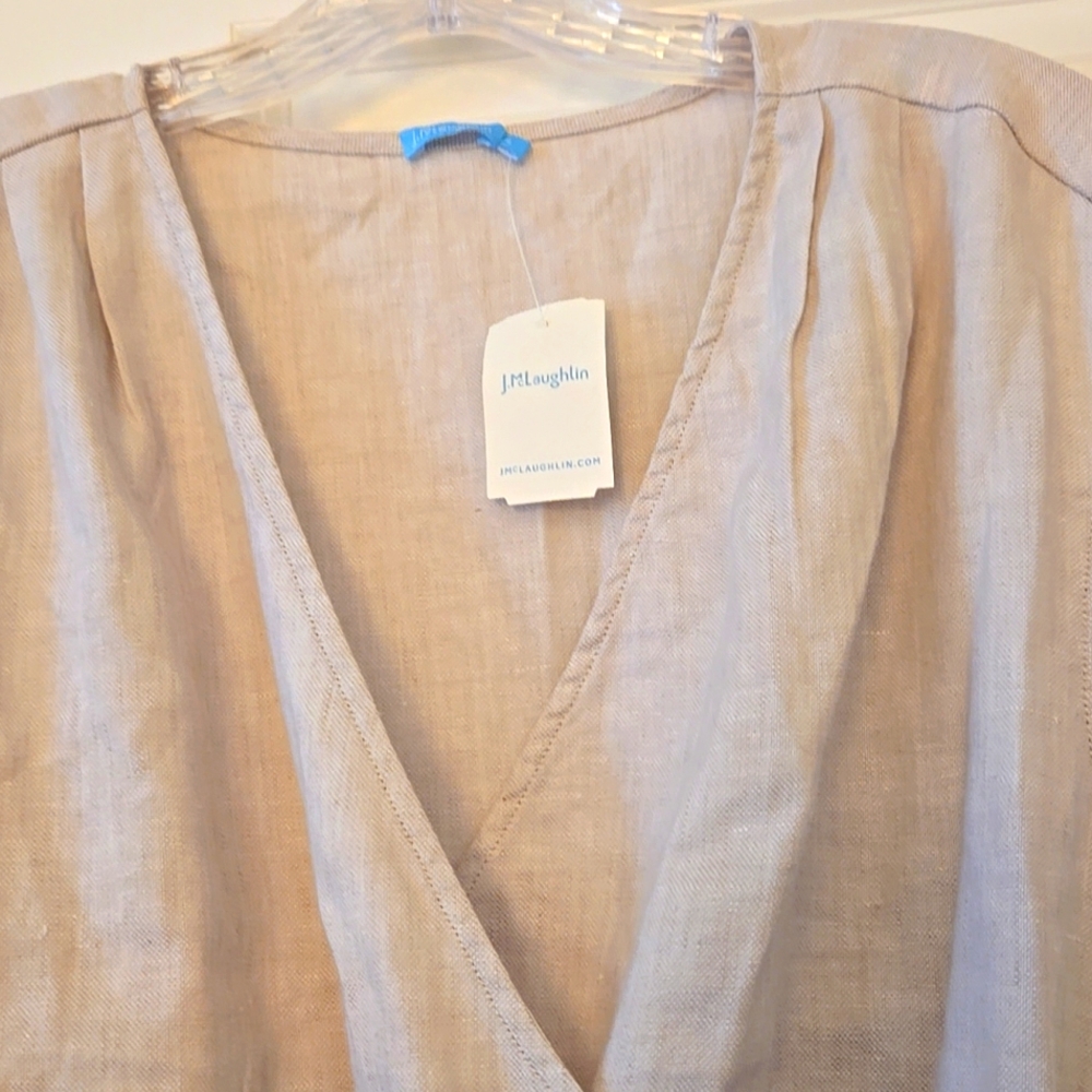 J. McLaughlin linen belted wrap dress